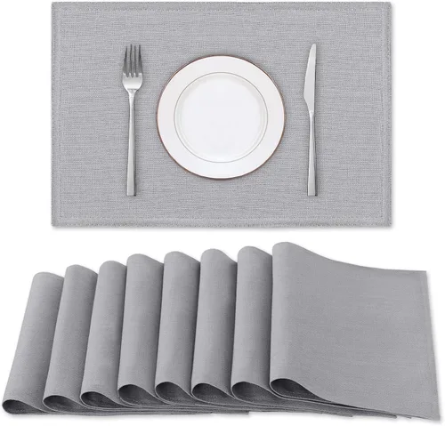 Miniatura 15 de H.VERSAILTEX Juego de 4 manteles individuales de lino de alta calidad para mesa de comedor, a prueba de derrames, impermeables, resistentes al
