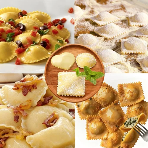 Miniatura 5 de ARTPICO - Juego de 5 ruedas para hacer pasta, mango de madera, borde acanalado para ravioles, cortador de prensa de pastelería, lasaña, Pierogi