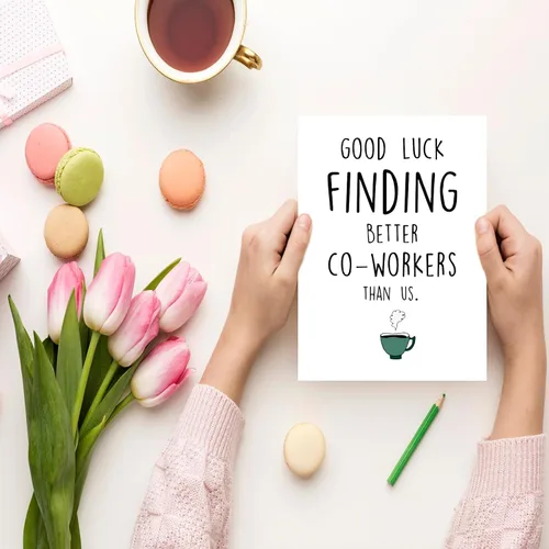 Miniatura 5 de Divertida tarjeta de despedida de compañero de trabajo para colegas nuevo trabajo, tarjetas de buena suerte Goodbay para compañeros de trabajo