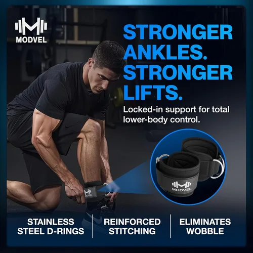 Miniatura 6 de Modvel Gym Ankle Strap for Cable Machines – Glute & Leg Kickback Ankle Straps for Gym Workouts – Adjustable, Padded Support for Strength Training