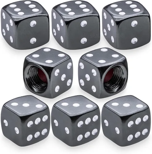 Miniatura 31 de 8 piezas de tapas de vástago de válvula de neumático, tapas de válvula de neumático de acero inoxidable, tapas de válvula de rueda para autos
