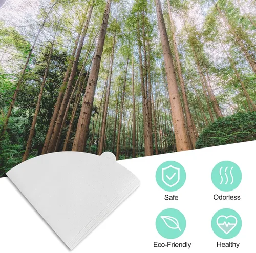 Miniatura 5 de Niveaya 200 filtros de café – Tamaño 02, filtro de café de papel natural, sin soplado, desechable para verter sobre y goteo (2-4 tazas)