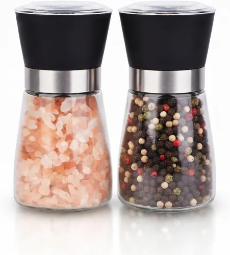 Miniatura 7 de Juego de Molinillo de Sal y Pimienta - Especieros con Grosor Ajustable para Condimentos de Cocina (1.7 pulgadas x 5.1 pulgadas)