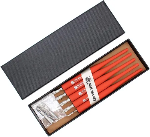 Miniatura 6 de Hillento Juego de bolígrafos de caligrafía, 5 soportes de plástico para bolígrafos de caligrafía gótica, con 10 puntas, ideal para cómic/caligrafía