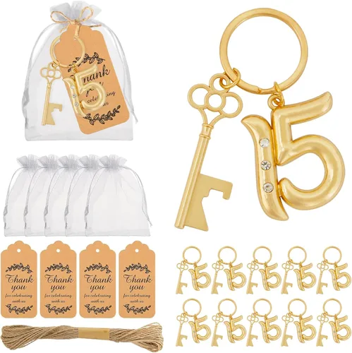 24 llaveros de Quinceañera para 15º Quinceañera, llavero a granel para fiesta de cumpleaños de 15, llavero de cerveza 15, abrebotellas, boda,