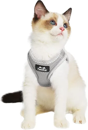 Miniatura 19 de TwoEar Arnés de gato a prueba de escape, suave chaleco ajustable para perro, de malla transpirable, chaqueta reflectante de fácil control para Negro
