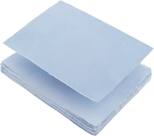 Wanderings Papel azul A4 hecho a mano con borde deckled – 8.3 x 11.7 pulgadas, 150 GSM, 50 hojas de papel texturizado – perfecto para, dibujo,