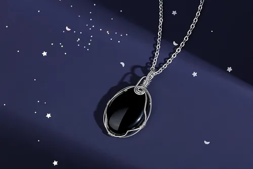 Miniatura 2 de XIANNVXI Collar de cristal curativo envuelto en alambre, collar con colgante de piedra ovalada, collar con dije de piedra preciosa natural
