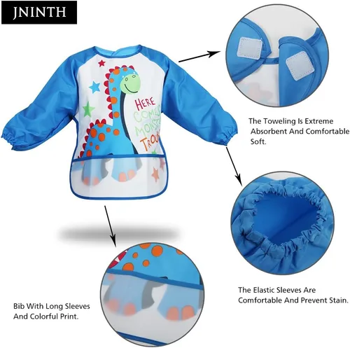 Miniatura 2 de JNINTH Baberos impermeables y lavables para comer y jugar delantal (6-36 meses)