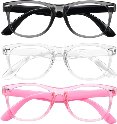 Miniatura 9 de Okany Gafas de luz azul para niños, paquete de 3 lentes de bloqueo de luz azul para adolescentes, niños y niñas de 3 a 10 años, pantalla de Gris