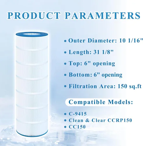 Miniatura 2 de Filtro de piscina compatible con CC150, CCRP150, C-9415, PAP150, Posi-Clear PXCRP 150, FC-0687, 160317, 160355, 160352, R173216, 1 paquete