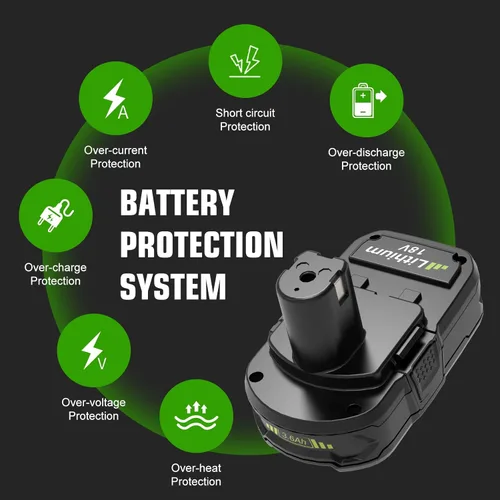Miniatura 6 de Enermall Paquete de 2 baterías de repuesto P102 de 3600 mAh para Ryobi de 18 V Plus compatibles con baterías Ryobi de 18 V P108 P103 P105 P107 P109