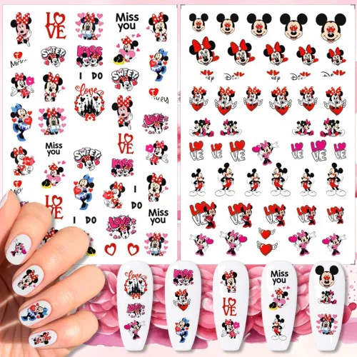 Miniatura 4 de Calcomanías de arte de uñas de San Valentín, calcomanías autoadhesivas 3D, diseño de corazón romántico, diseño de corazón romántico, calcomanías