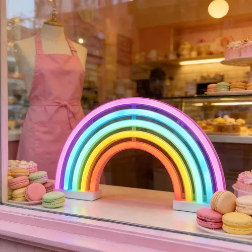 Miniatura 4 de Nordstylee Letreros de luz neón de arcoíris, luces LED de noche de arco iris para decoración de regalo de niños, pared, fiesta de cumpleaños