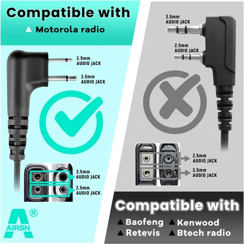 Miniatura 2 de Un auricular de 2 pines con tubo acústico transparente compatible con M0torola CP200 GP300 CLS1110 RDU4100 RMU2040 RMU2080D HKLN4604 HKLN4599 Walkie