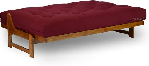 Miniatura 4 de Nirvana Futons Colchón de futón extra grueso de 10 pulgadas, sarga burdeos borgoña (Burgundy Twill)