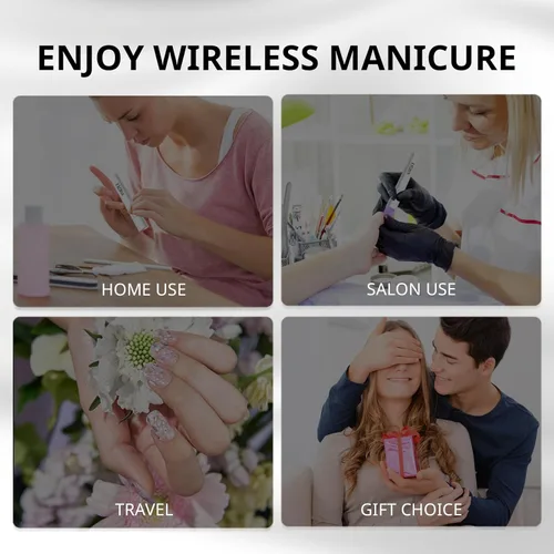 Miniatura 7 de AIRSEE Mini luz UV de mano para uñas de gel con soporte, lámparas de uñas recargables portátiles, 2 temporizadores para extensión rápida, decoración
