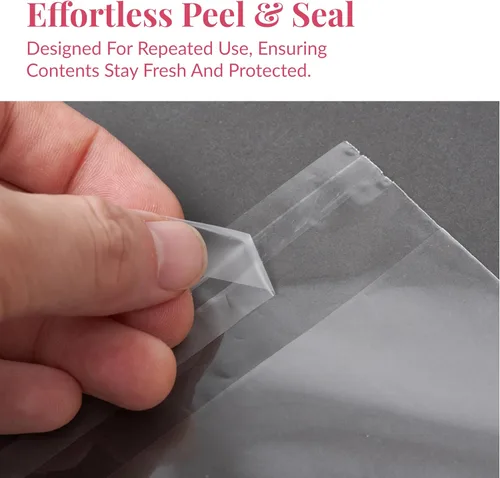 Miniatura 4 de Prestee Bolsas de celofán transparente autosellantes – Paquete de 200 bolsas de plástico transparente para embalaje, golosinas, regalos y bolsas