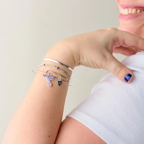 Miniatura 4 de Alex and Ani Joy' Hummingbird Duo Pulsera con dijes tipo brazalete
