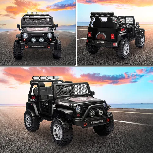 Miniatura 9 de SEHOMY - Camioneta eléctrica de 2 plazas para niños con control remoto, auto eléctrico de 12 V para niños de 3 años - Suspensión de resorte, luces