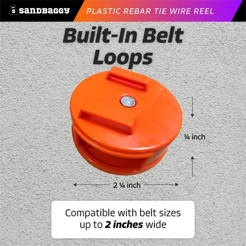 Miniatura 4 de Sandbaggy Carrete de alambre de plástico para barra de refuerzo, soporta hasta 400 pies de alambre de calibre 12-20, perilla de rebobinado