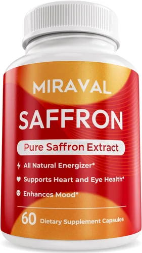 Miraval Suplemento de azafrán para hombres y mujeres – Cápsulas de azafrán con extracto de azafrán orgánico – Apoya el estado de ánimo, la