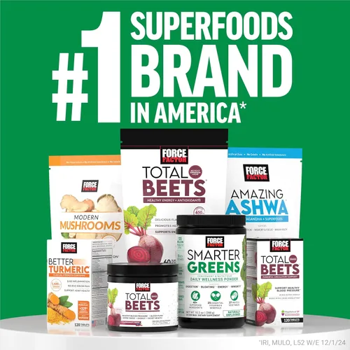Miniatura 8 de Force Factor Smarter Greens Daily Wellness Powder - Polvo de bienestar diario de superalimentos verdes para apoyar la salud intestinal, hinchazón