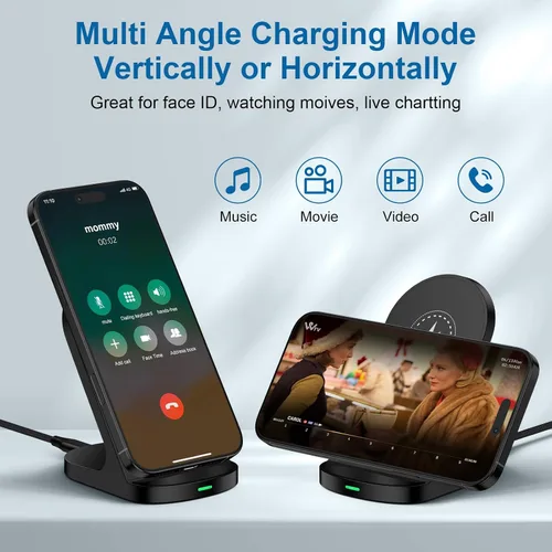 Miniatura 3 de Cargador inalámbrico Samsung con soporte de carga rápida, cargador de teléfono inalámbrico para estación de carga Android Galaxy S26 Ultra S25 FE