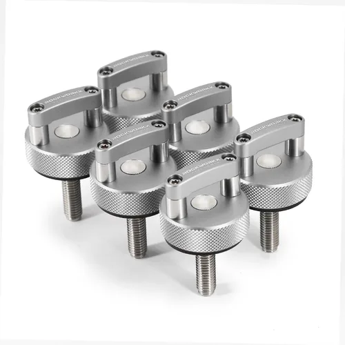 Miniatura 14 de ROCKWORKX Billet Tornillo de pulgar de aluminio duro de extracción rápida, anillo en D integrado, compatible con Jeep Wrangler JK 2007-20018, JL