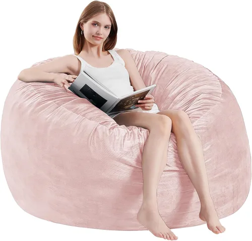 Miniatura 23 de Sillón tipo puf ILPEOD para adultos - Silla tipo puf de espuma viscoelástica - Sofá para niños/adolescentes con funda de microfibra suave - Sofá