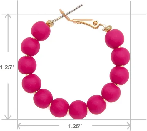 Miniatura 4 de ZENZII Aretes de aro de cuentas de moda bohemios circulares redondos aretes elegantes colgantes para mujeres y niñas