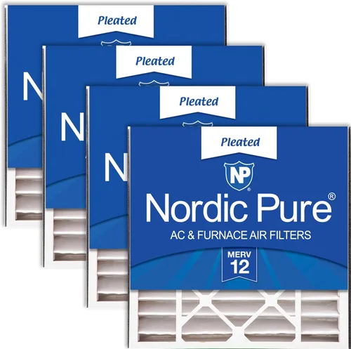 Nordic Pure 20 x 20 x 5 (19_11/16 x 20_11/16 x 4_15/16) Air Bear 259112-103 MERV 12 filtros de aire, paquete de 4 unidades
