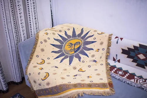 Miniatura 2 de Erke Funda de cojín con estrellas de sol y luna de 35 x 60 pulgadas para sofá, sofá biplaza, silla, decoración de muebles, decoración de habitación