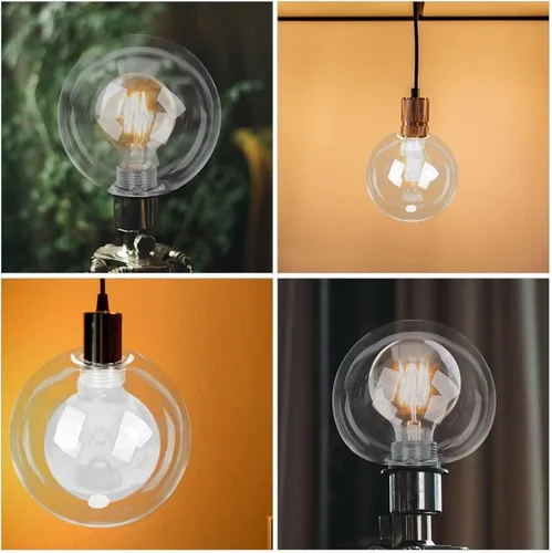 Miniatura 8 de DOITOOL Pantalla de lámpara de cristal G9 con forma de globo transparente y roscada, cubierta de protección de bombilla de repuesto para techo