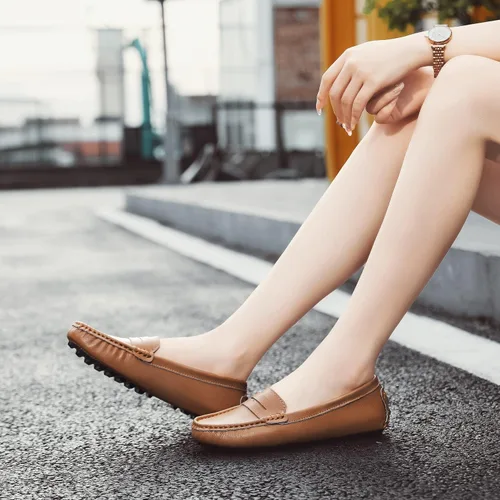 Miniatura 6 de Women's Loafers Genuine Leather Loafers for Women Classic Penny Loafers for Women Fashion Driving Moccasins Women