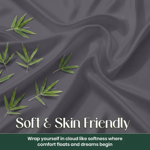 Miniatura 6 de SGI bedding Juego de sábanas tamaño matrimonial de lujo de 4 piezas, 100% viscosa de bambú cultivada orgánicamente, ultra suave, refrescante