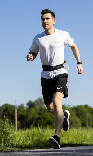 Miniatura 3 de Cinturón de correr Fitgriff® para hombres y mujeres - Bolso de jogging seguro para teléfono, llaves y elementos esenciales - Para todos los Negro