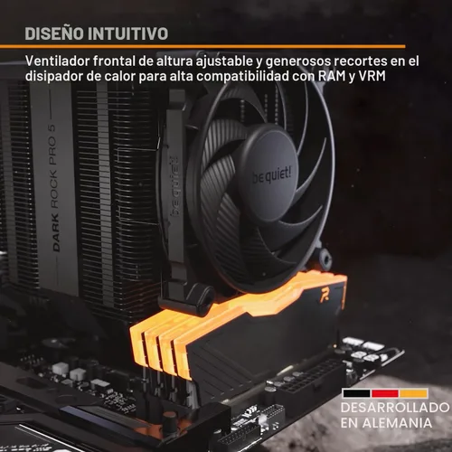 Miniatura 2 de be quiet! Dark Rock Pro 5 Enfriador de CPU de Enfriamiento Silencioso Flujo de Aire Inmensamente Alto 7 Tubos de Calor de Cobre de Alto