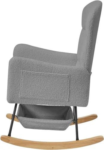 Miniatura 6 de oaaktu Mecedora tapizada para guardería, con respaldo alto para salas de estar, dormitorios, oficinas (22 gris)