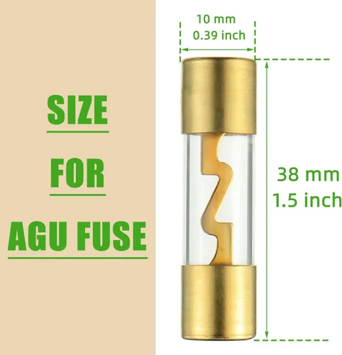 Miniatura 3 de Portafusible en línea de calibre 4-8 AWG con fusibles AGU de 30A para audio de coche, alarma, amplificador, compresores, Portafusible en línea