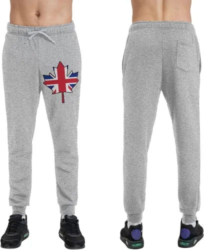 Miniatura 6 de British Flag Canada Maple Leaf Men's Casual Yoga Sweatpants Workout Athletic Elastic Waist Pants Outdoor Jogger Pants Black