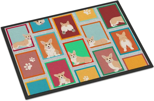 Miniatura 123 de Caroline's Treasures MLM1149MAT - Felpudo rojo Border Collie de 18 x 27 pulgadas, para interiores y exteriores, para entrada, antideslizante, Border