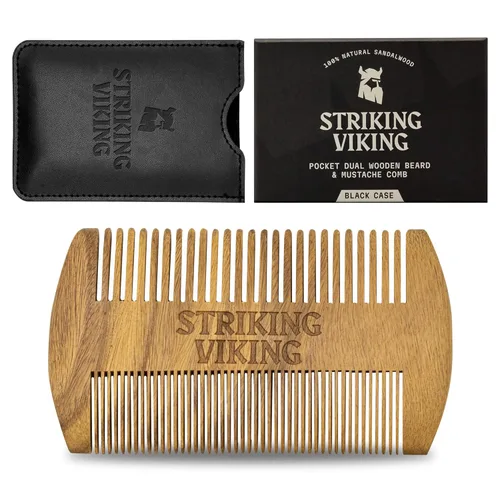 Miniatura 3 de Striking Viking – Peine de madera plegable ideal para cabello y barba, peine de madera antiestática para hombres Peine plegable - Grande