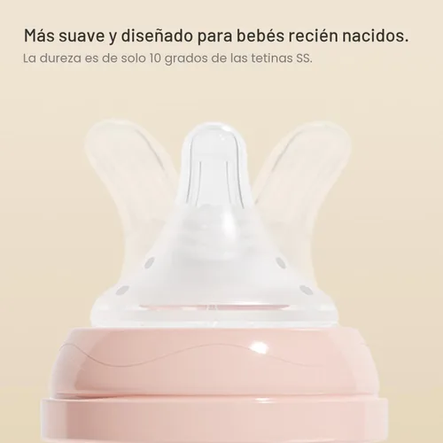 Miniatura 5 de Gulicola Juego de 4 Biberones de Vidrio Natural para Bebé, Biberones de Lactancia Materna para Recién Nacido Niño con Pezones de Flujo Lento, 0