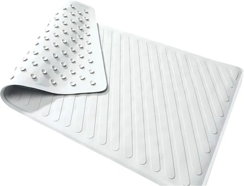 Miniatura 3 de Carex Alfombra de baño antideslizante de goma blanca 16 x 28 pulgadas FGB21600 0000