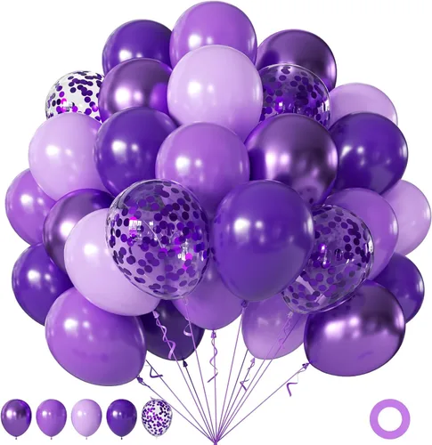 Miniatura 15 de Globos rojos y negros, 60 globos de oro rojo y negro de 12 pulgadas con globos de confeti dorado para graduación, Año Nuevo, películas de casino