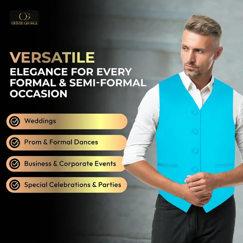 Miniatura 4 de Conjunto de chaleco formal sólido para hombre, esmoquin, chaleco y pajarita para traje o esmoquin