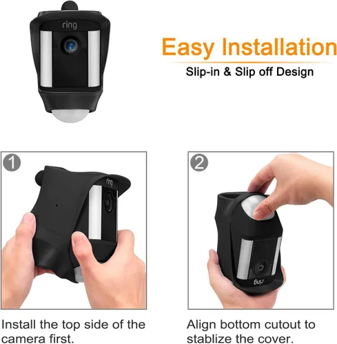 Miniatura 4 de Fintie Funda de silicona para cámara Ring Spotlight, silicona suave resistente a la intemperie, cubierta protectora para cámara de seguridad HD