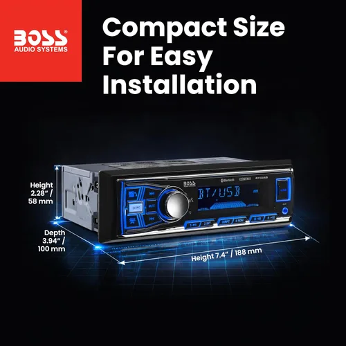 Miniatura 5 de Boss Audio Systems 611UAB - Estéreo multimedia para auto - Un solo Din, audio Bluetooth y llamadas manos libres, micrófono incorporado, reproductor