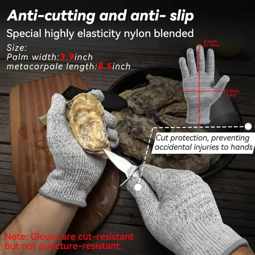 Miniatura 3 de Cuchillo de ostras, kit de shucker de ostras, cuchillo de shucking de ostras con mango de madera cómodo, cuchillos de ostras resistentes y afilados